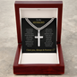 To My Husband Personalized Cross with Cuban Link Chain