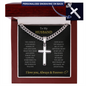 To My Husband Personalized Cross with Cuban Link Chain