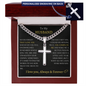 To My Husband Personalized Cross with Cuban Link Chain