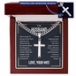 Husband Personalized Cross on Cuban Link Chain