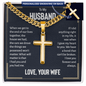 Husband Personalized Cross on Cuban Link Chain