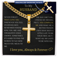To My Husband Personalized Cross with Cuban Link Chain