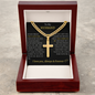To My Husband Personalized Cross with Cuban Link Chain