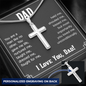 Personalized Cross on a snake chain for Dad