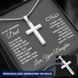 To Dad from Daughter- Personalized Cross on Snake Chain