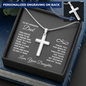 To Dad from Daughter- Personalized Cross on Snake Chain