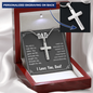 Personalized Cross on a snake chain for Dad