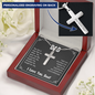 Personalized Cross on a snake chain for Dad