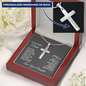To Dad from Daughter- Personalized Cross on Snake Chain