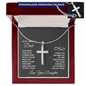 To Dad from Daughter- Personalized Cross on Snake Chain