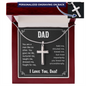 Personalized Cross on a snake chain for Dad