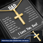Personalized Cross on a snake chain for Dad