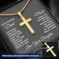 To Dad from Daughter- Personalized Cross on Snake Chain