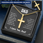 Personalized Cross on a snake chain for Dad