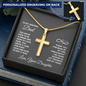 To Dad from Daughter- Personalized Cross on Snake Chain