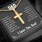 Personalized Cross on a snake chain for Dad