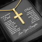 To Dad from Daughter- Personalized Cross on Snake Chain
