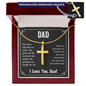 Personalized Cross on a snake chain for Dad
