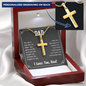 Personalized Cross on a snake chain for Dad
