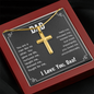 Personalized Cross on a snake chain for Dad