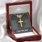 Personalized Cross on a snake chain for Dad